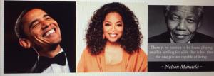 Barrack Obama, Oprah Winfrey and Nelson Mandela