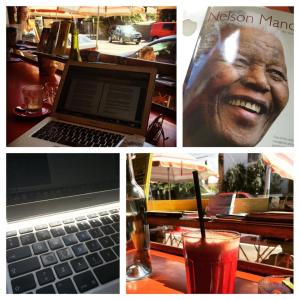 Writing my blog about my visit in My Mac - Federation Square, Melbourne