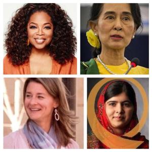 Inspirational women changing the world - Oprah, Malala, Aung San Suu Kyi, Melinda Gates